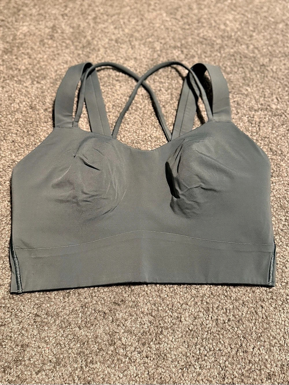 lululemon Bend This Scoop and Cross Bra Green